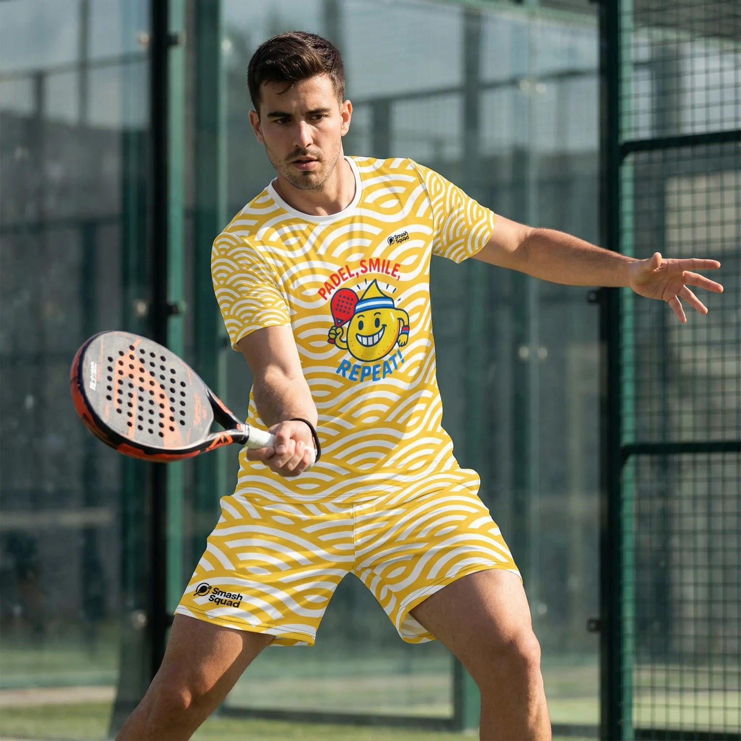 Pantalones cortos deportivos unisex "Padel, Smile, Repeat"