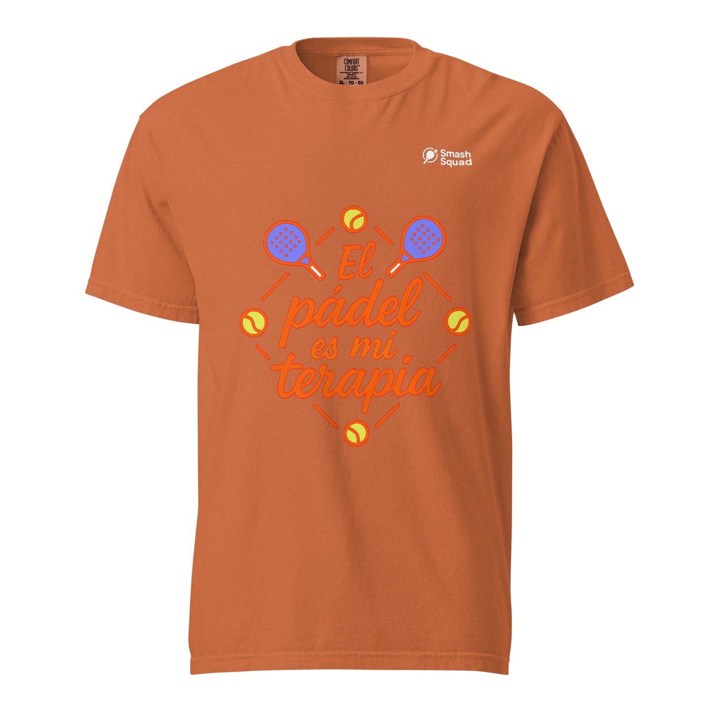 Camiseta algodón premium unisex "El pádel es mi terapia"