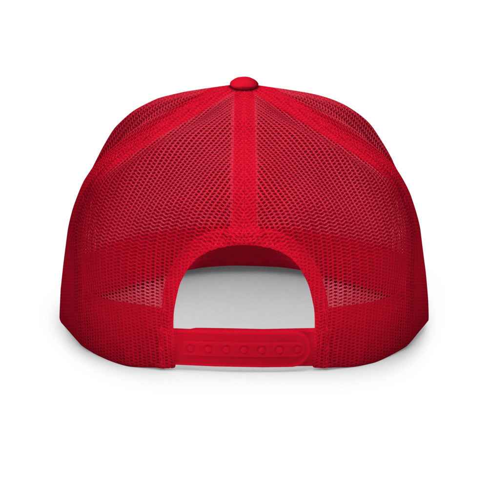Gorra de pádel trucker snapback roja y blanca "Smash Squad red logo"