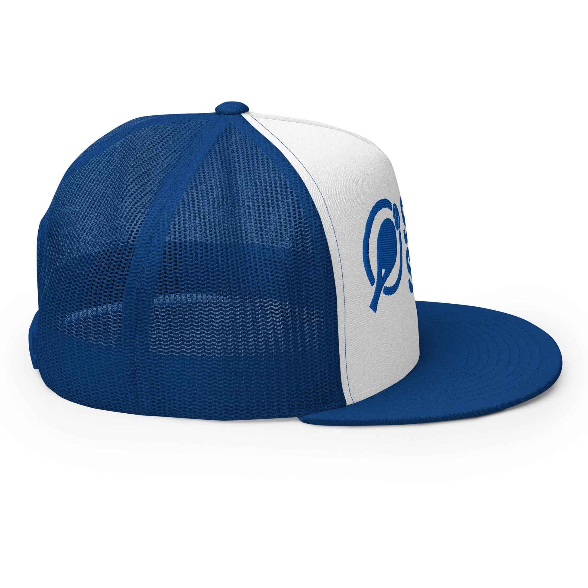 Gorra de pádel trucker snapback azul y blanca "Smash Squad blue logo"