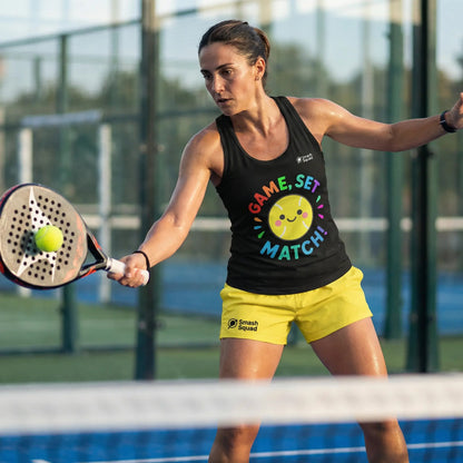 Camiseta de tirantes algodón para mujer "Game, set, match"