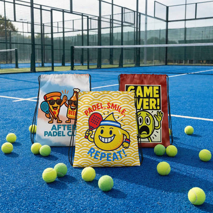 Mochila de cuerdas estampada "Padel, smile, repeat!"