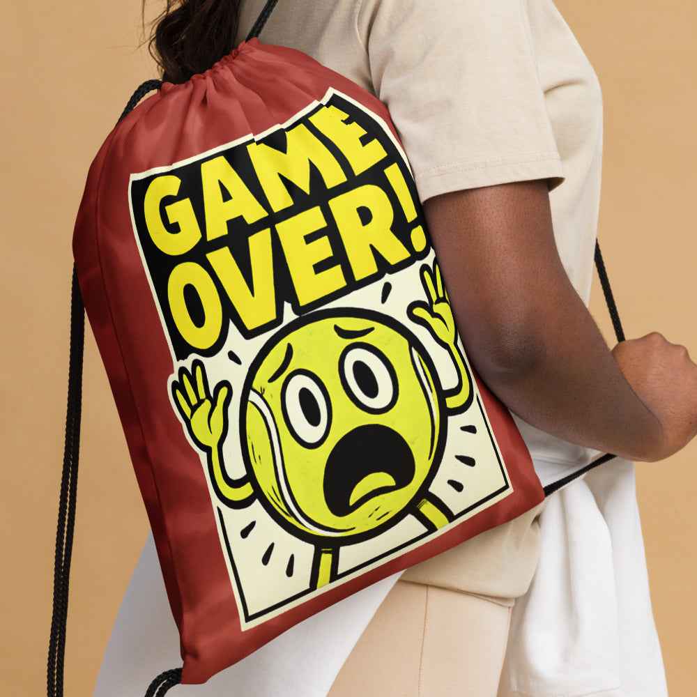 Mochila de cuerdas estampada "Game Over!"