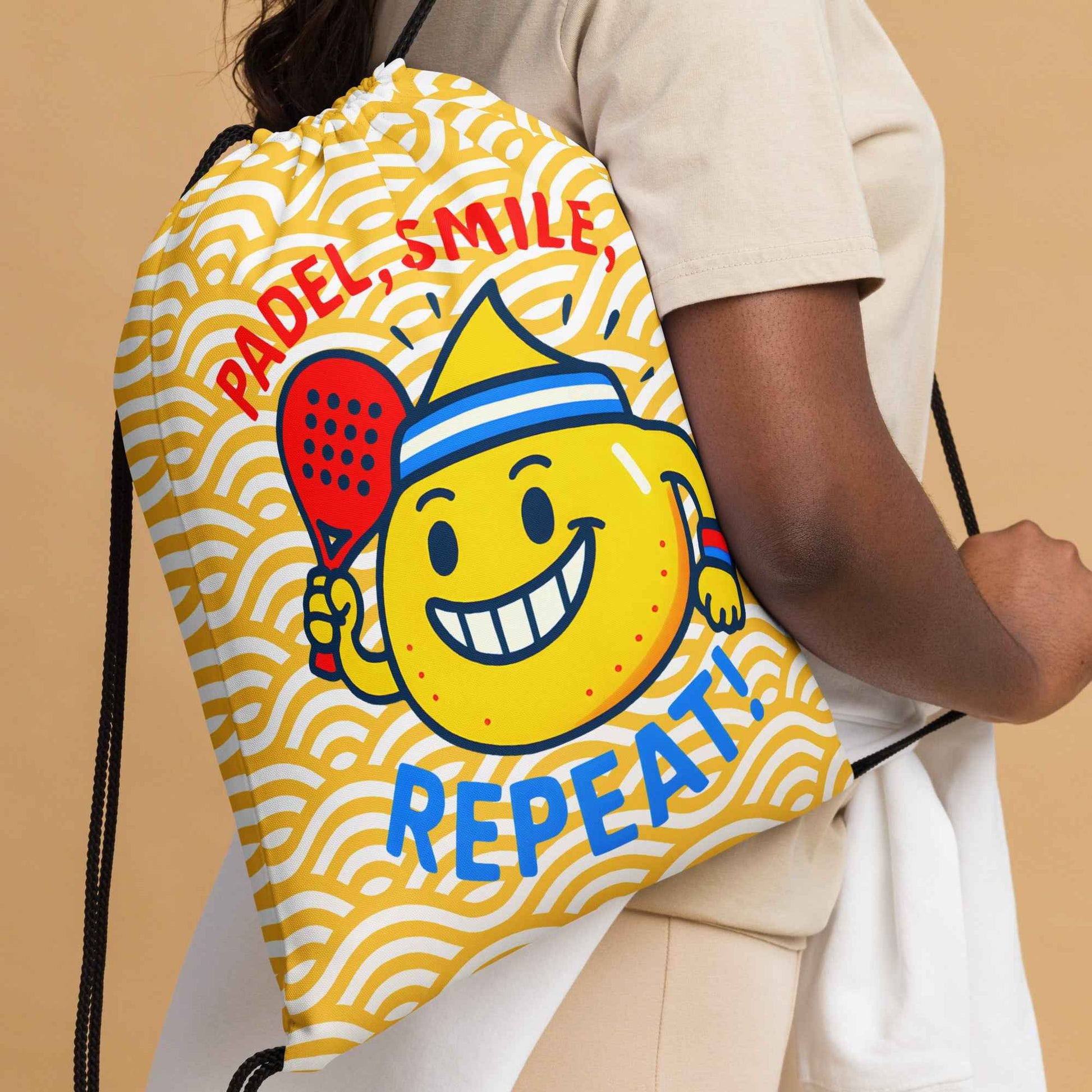 Mochila de cuerdas estampada "Padel, smile, repeat!"