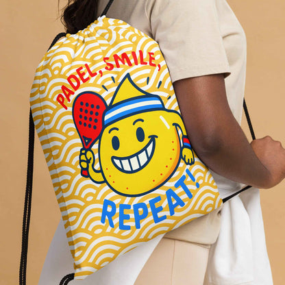 Mochila de cuerdas estampada "Padel, smile, repeat!"