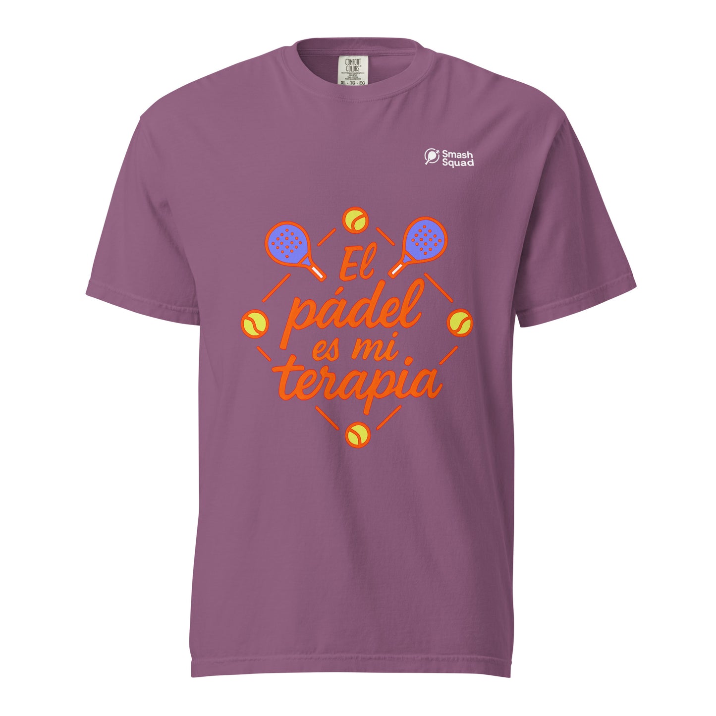 Camiseta algodón premium unisex "El pádel es mi terapia"