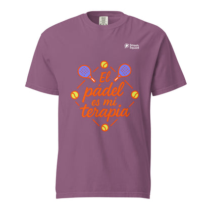 Camiseta algodón premium unisex "El pádel es mi terapia"