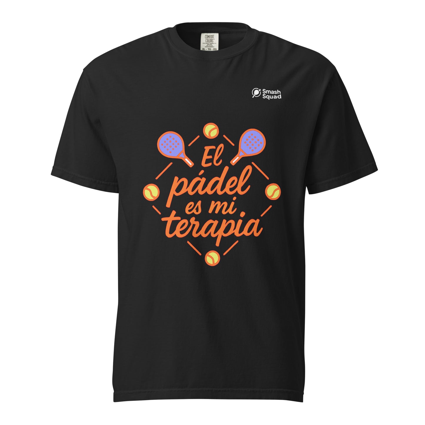 Camiseta algodón premium unisex "El pádel es mi terapia"