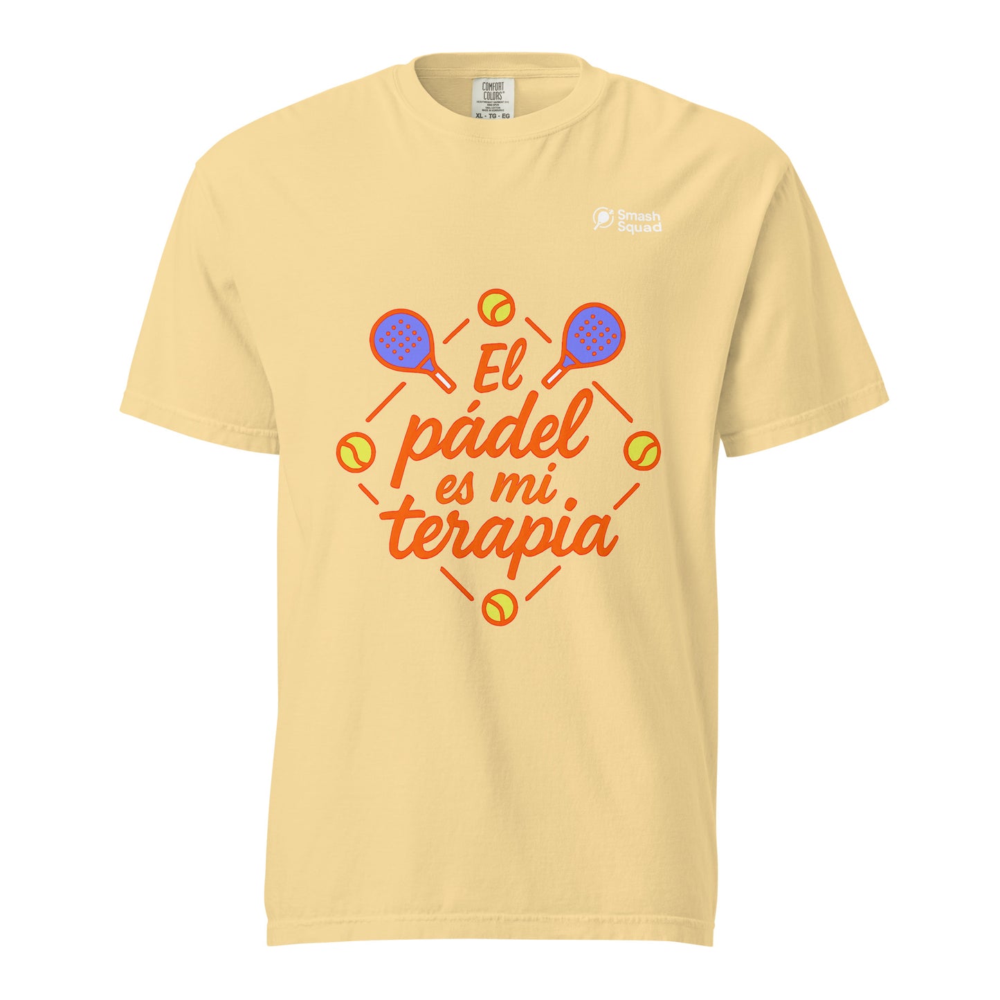 Camiseta algodón premium unisex "El pádel es mi terapia"