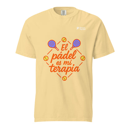 Camiseta algodón premium unisex "El pádel es mi terapia"