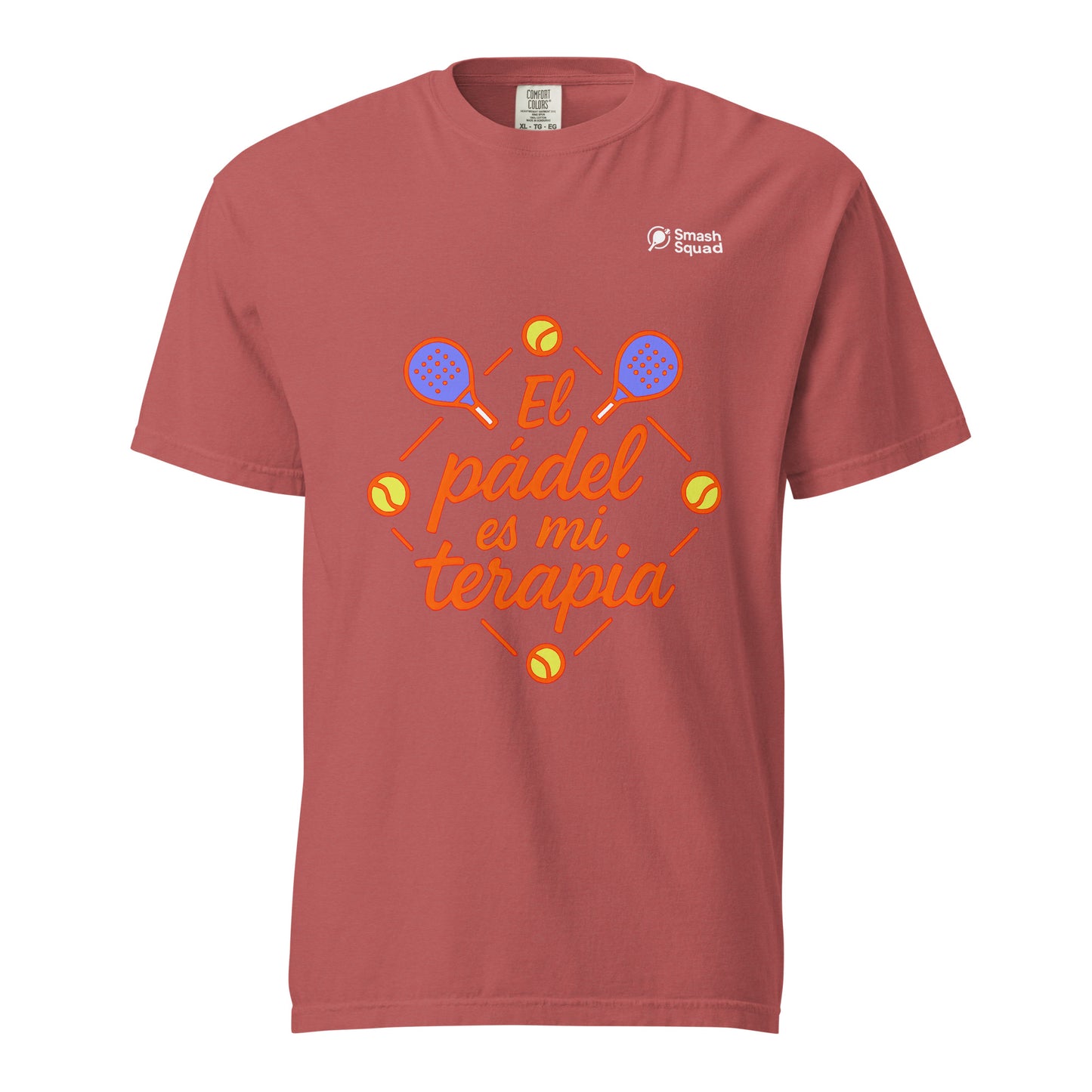 Camiseta algodón premium unisex "El pádel es mi terapia"