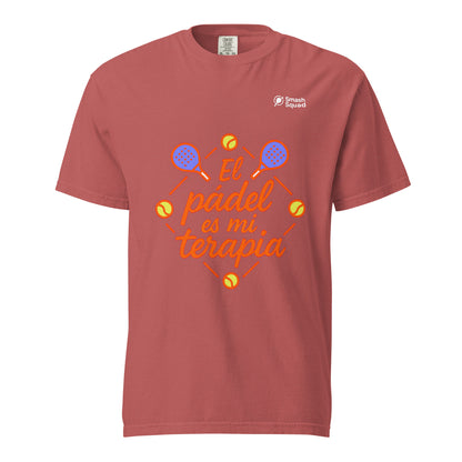 Camiseta algodón premium unisex "El pádel es mi terapia"