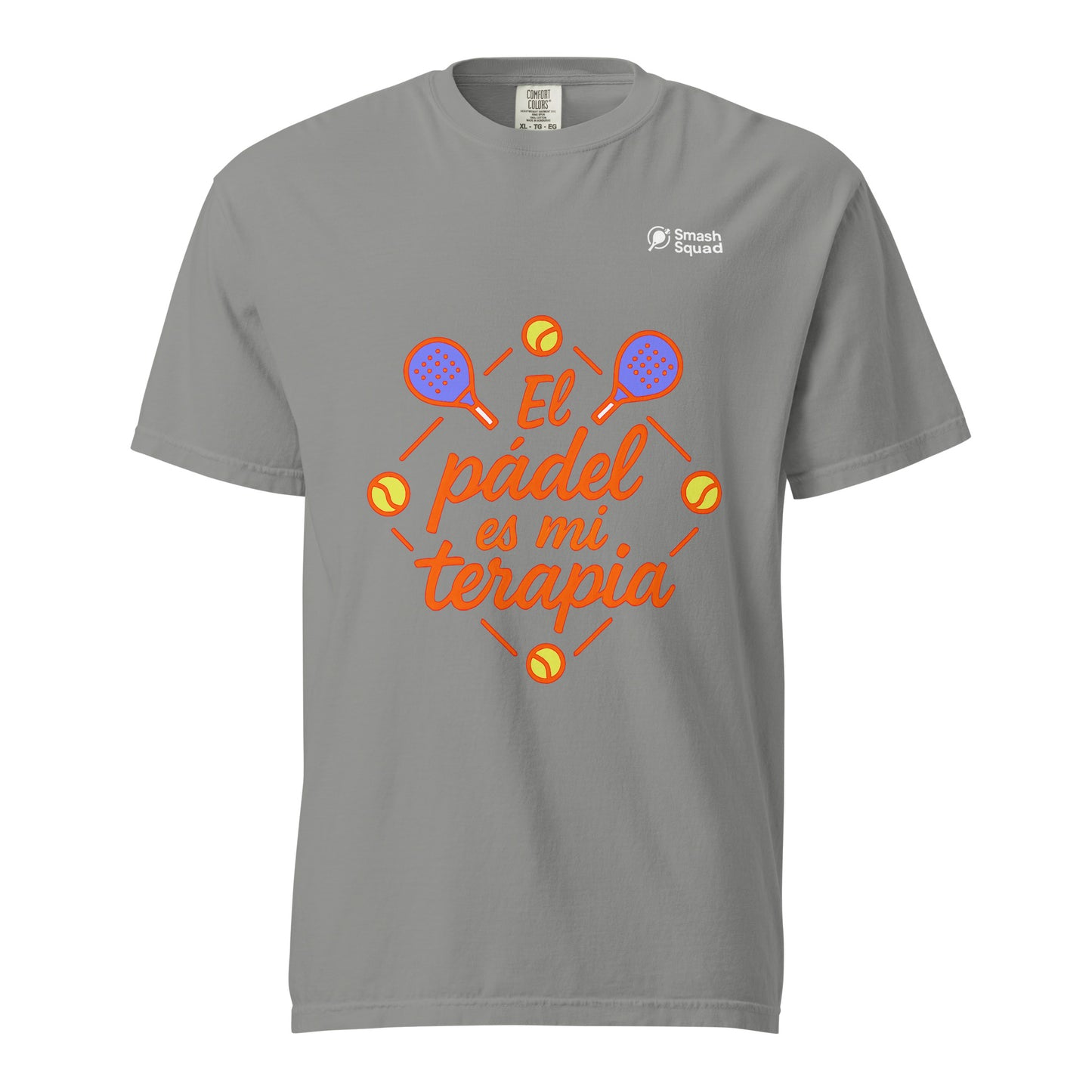 Camiseta algodón premium unisex "El pádel es mi terapia"