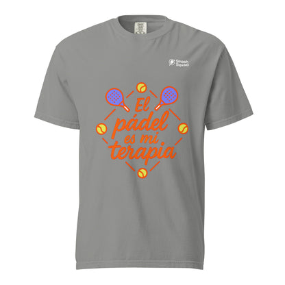 Camiseta algodón premium unisex "El pádel es mi terapia"