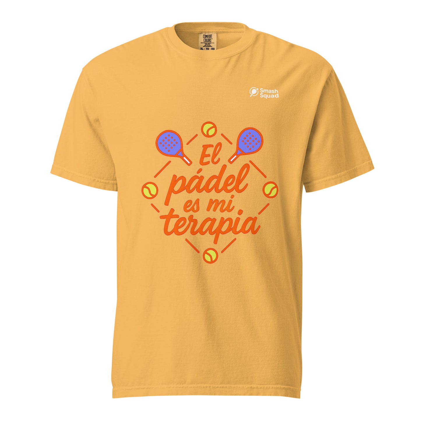 Camiseta algodón premium unisex "El pádel es mi terapia"
