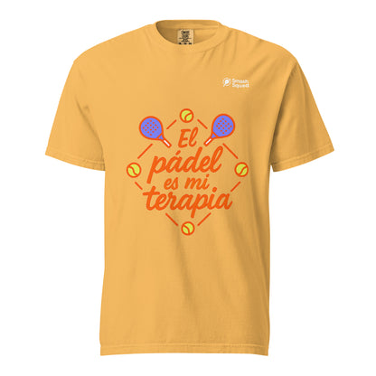 Camiseta algodón premium unisex "El pádel es mi terapia"