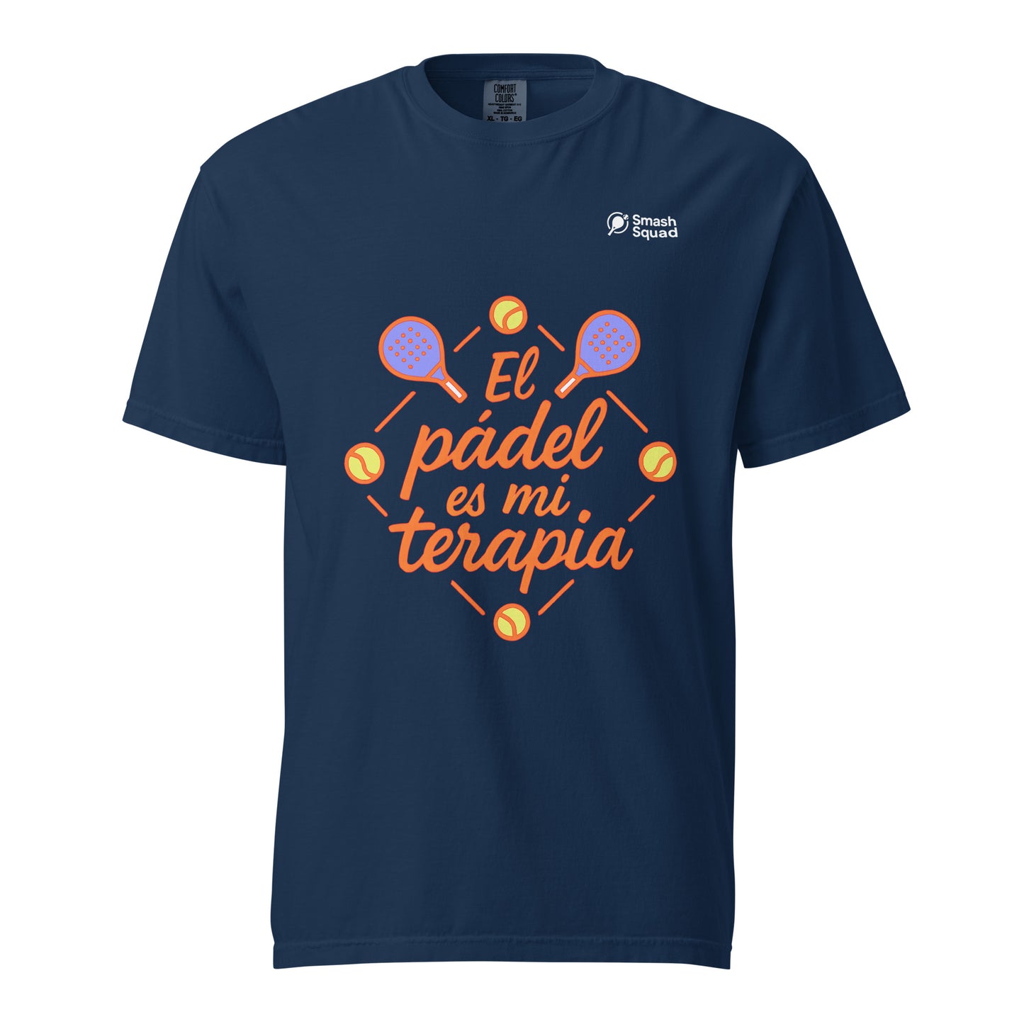 Camiseta algodón premium unisex "El pádel es mi terapia"