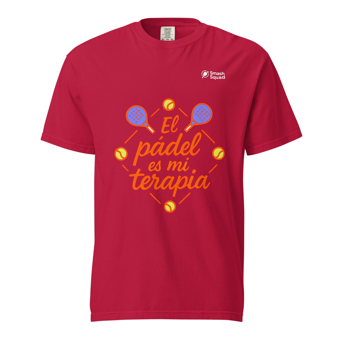 Camiseta algodón premium unisex "El pádel es mi terapia"